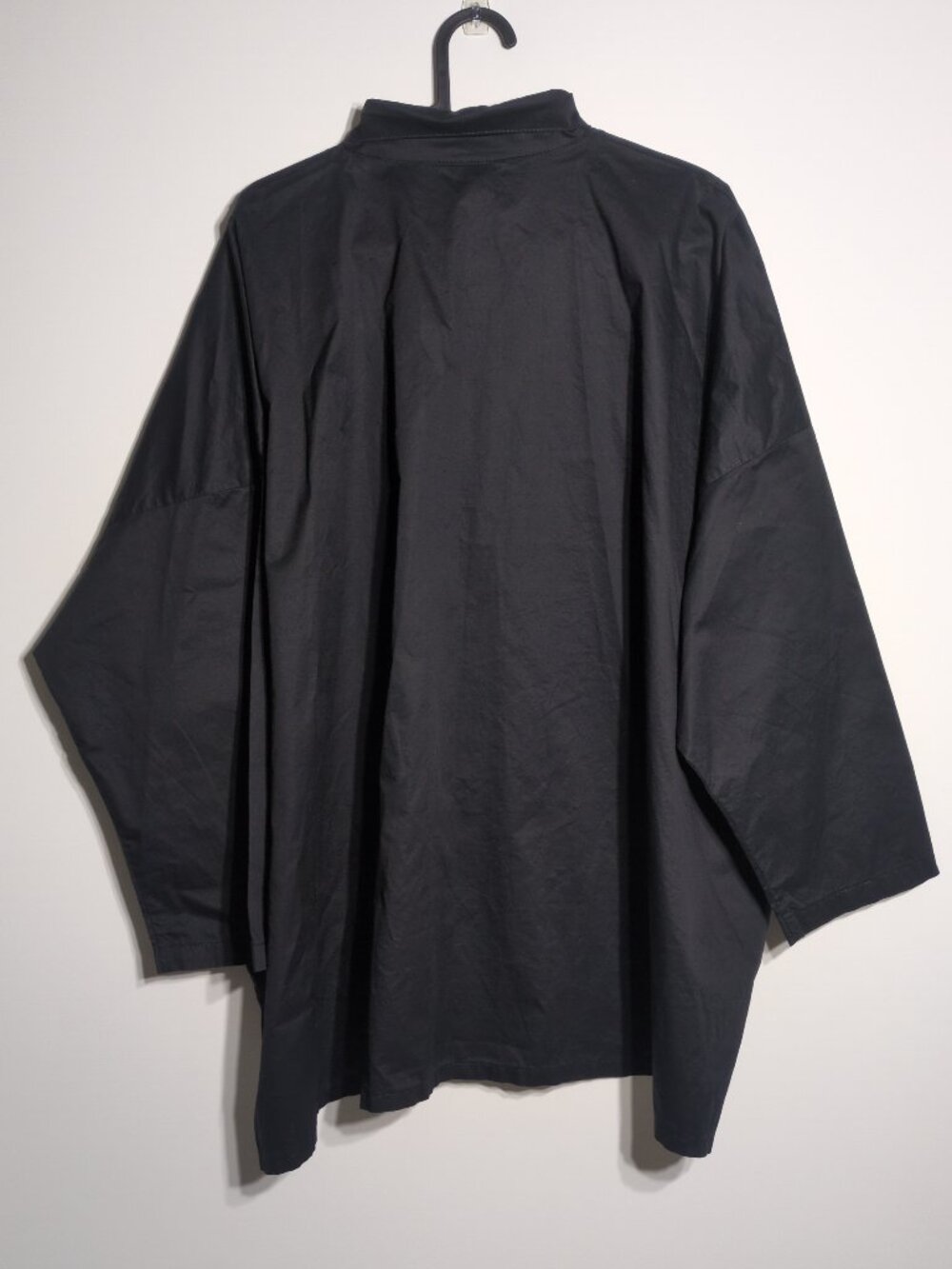 PLANET by Lauren G Cotton Signature Black Shirt Top One Size Oversized Drape - Picture 2 of 13